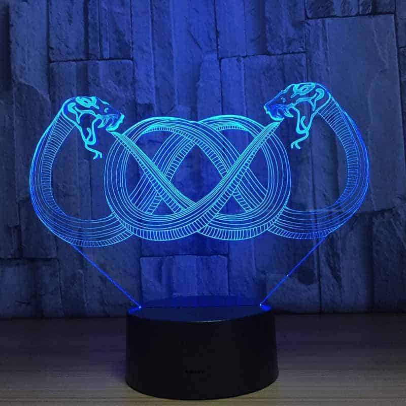 Candeeiros De Mesa Cobra 3D Ouroboros