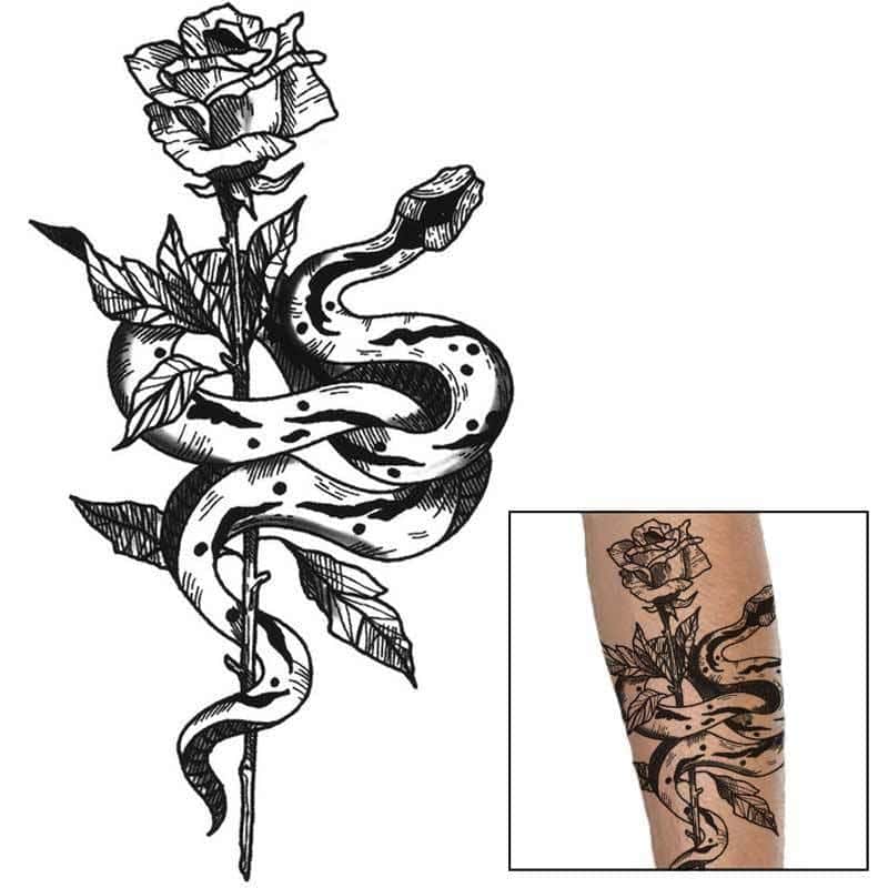 Tatuagem Cobra A Rosa (Temporaria)