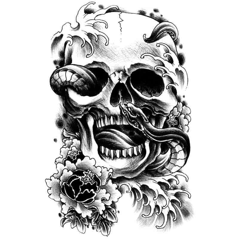 Tatuagem Cobra Crânio (Temporaria) - Image 2