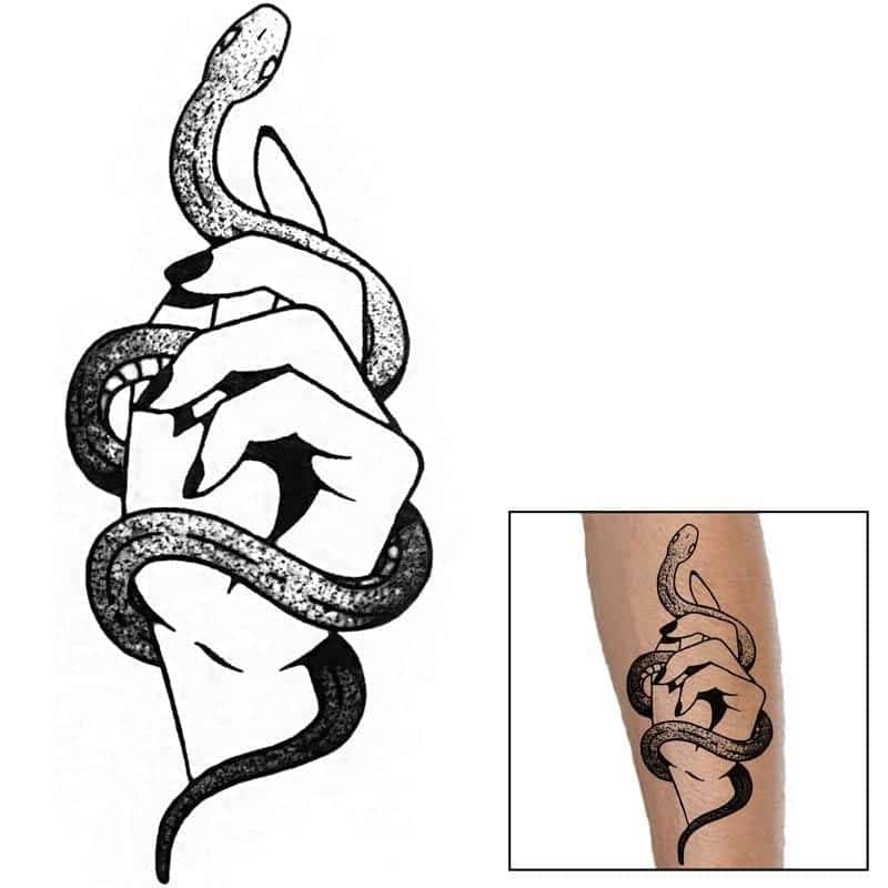 Tatuagem Cobra A Mão (Temporaria)