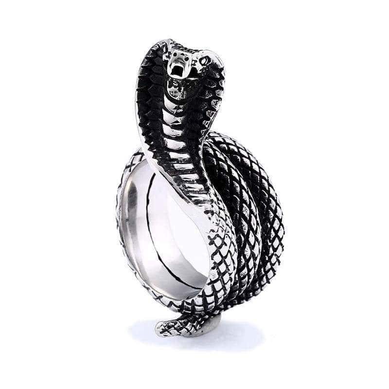 Anel De Cobra Cobra Enrolada (Aço)