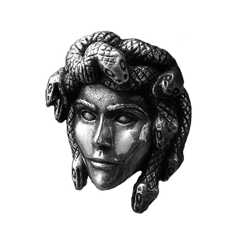 Anel De Cobra Górgona Medusa (Aço)