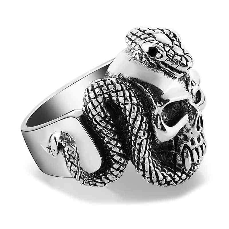 Anel De Cobra Crânio (Prata)