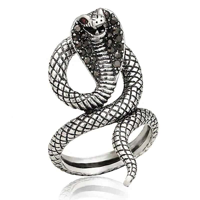 Anel De Cobra Cobra Prateada (Zircônio)