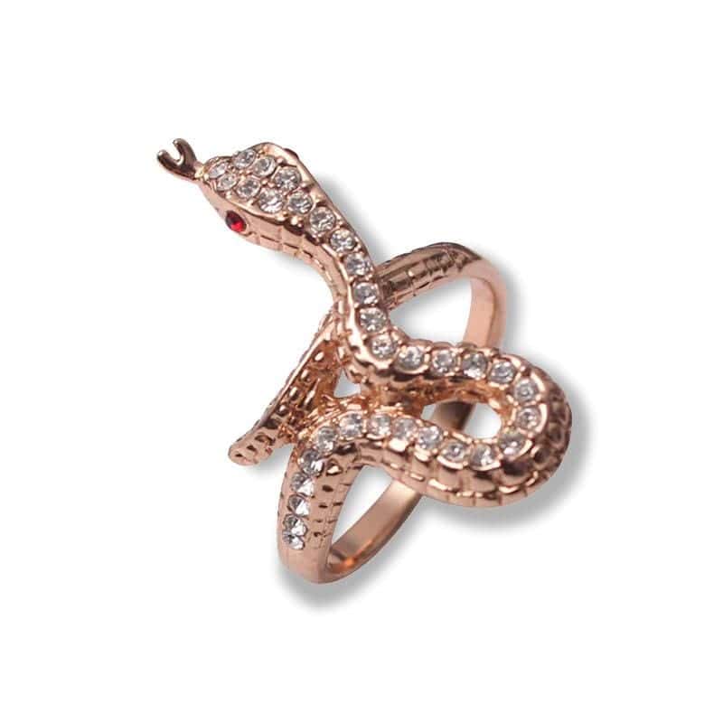 Anel De Cobra Golden Rose (Zircônio)