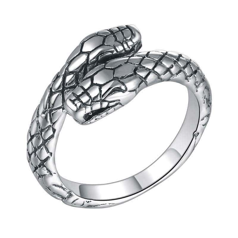 Anel De Cobra Duas Cabeças (Aço)