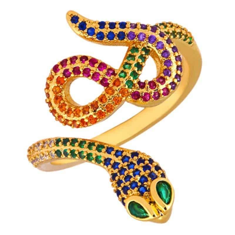 Anel De Cobra Multicolorido (Zircônio)