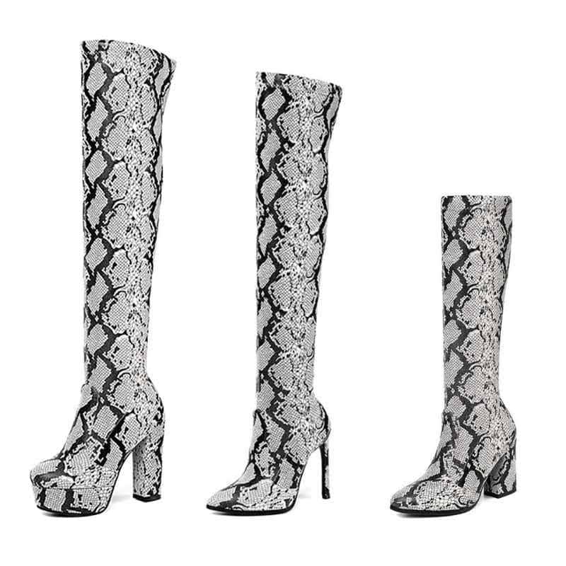 Bota De Cobra Python Cinza (Serpente)