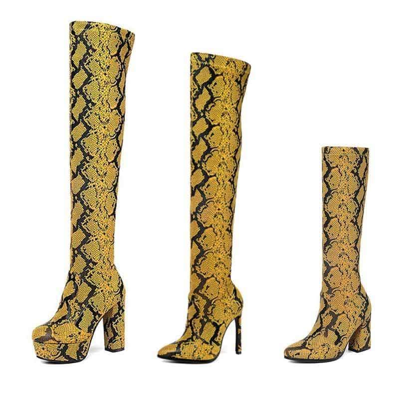 Bota De Cobra Python Amarelo (Serpente)