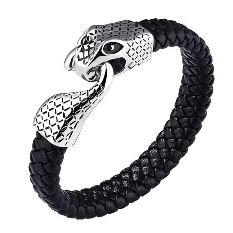 Pulseira De Cobra Ouroboros (Couro)