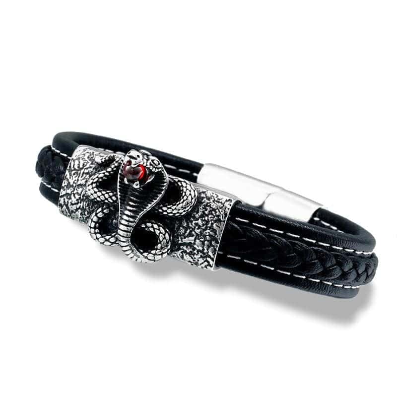 Pulseira De Cobra O Guardião (Couro)