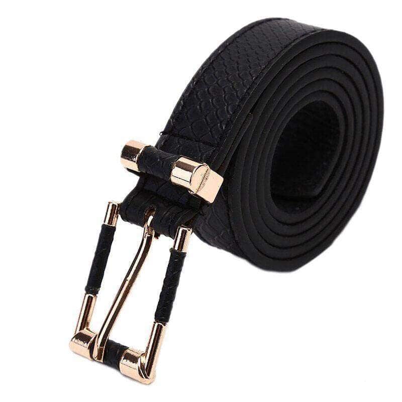 Cinto Cobra Elegante Preta (Couro)
