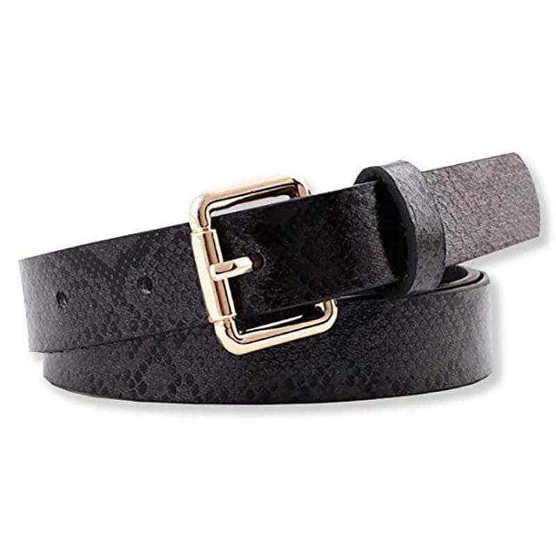 Cinto Cobra Python Preto (Couro)