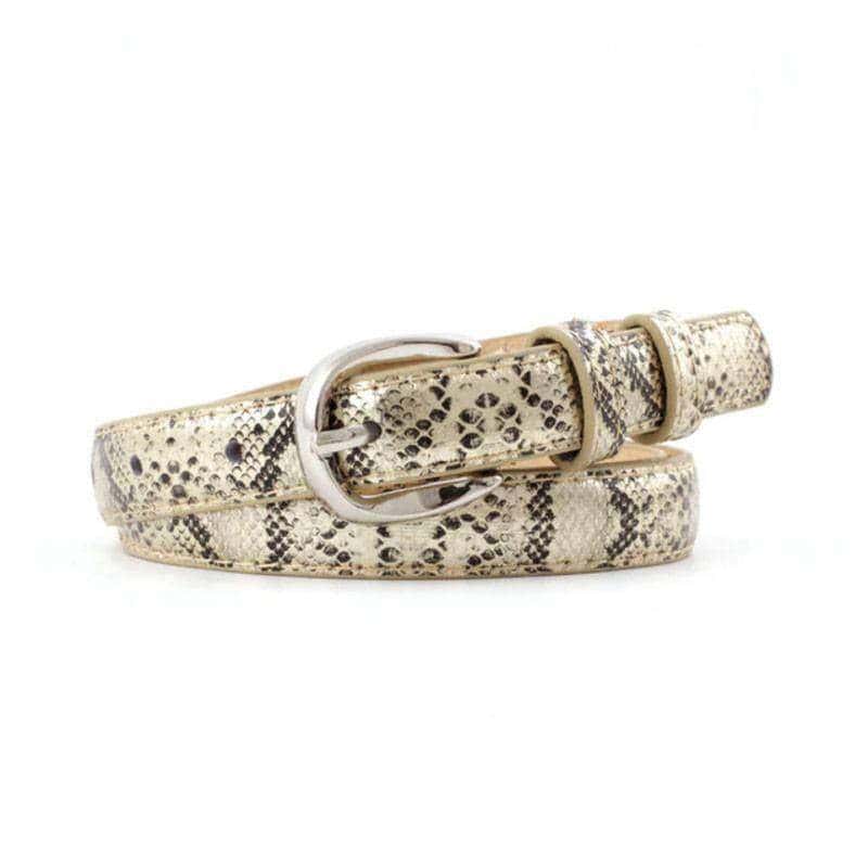 Cinto Cobra Python Dourado (Couro)