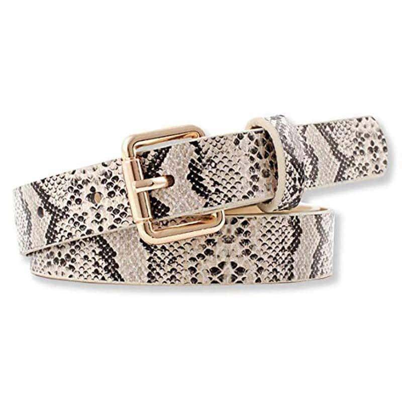 Cinto Cobra Python Bege (Couro)