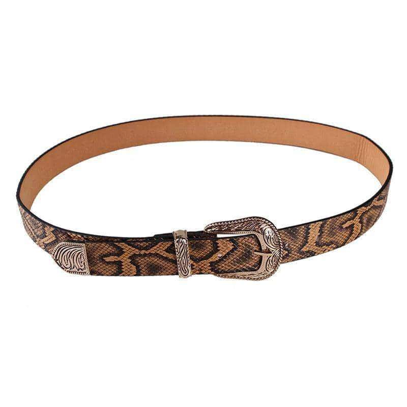 Cinto Cobra Gravada Camel