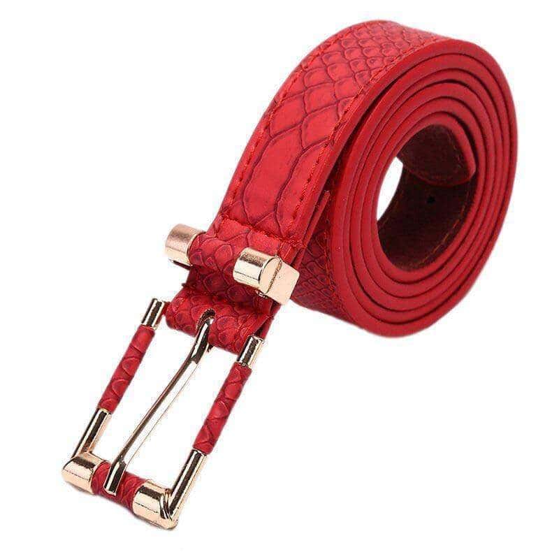 Cinto Cobra Elegante Vermelha (Couro)