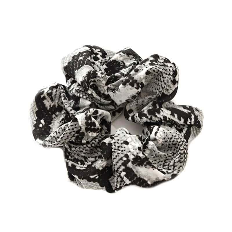Elastico De Cabelo Cobra Preto E Branco (Scrunchies)