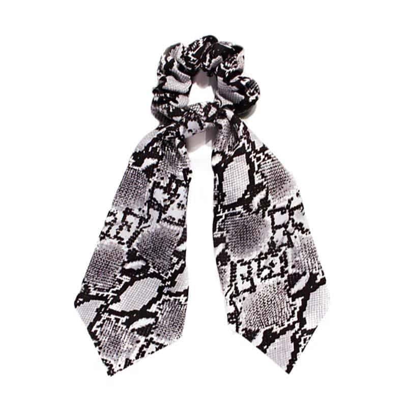 Elastico De Cabelo Cobra Fita Cinza (Scrunchies)