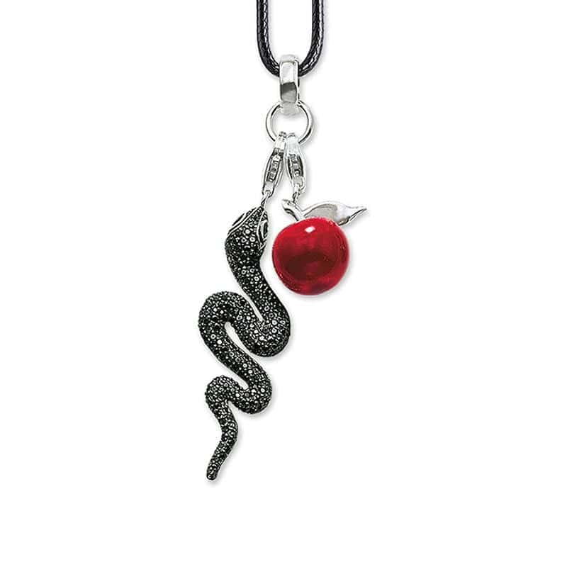 Colar De Cobra Maçã Vermelha (Prata)