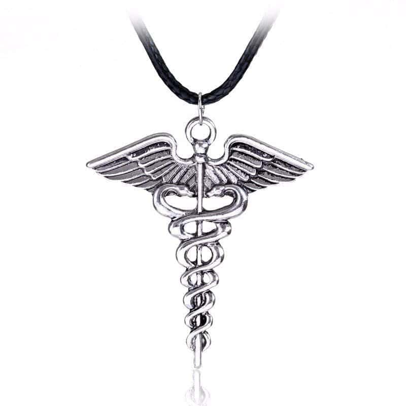 Colar De Cobra Caduceu (Prata)