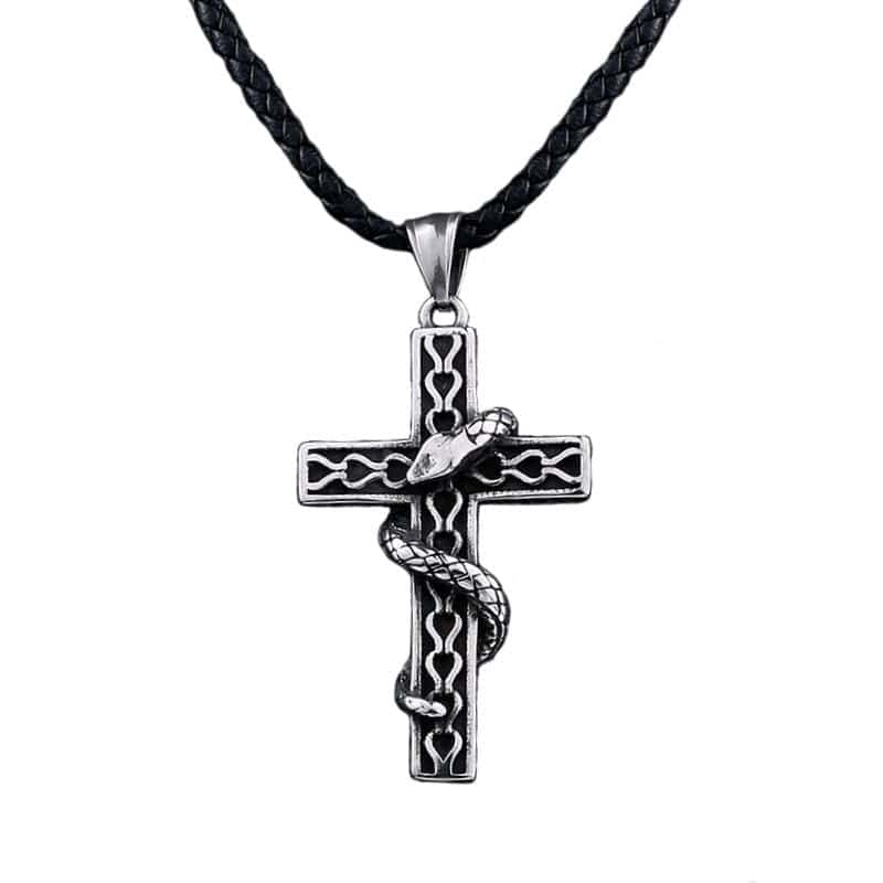 Colar De Cobra Cruz (Aço)