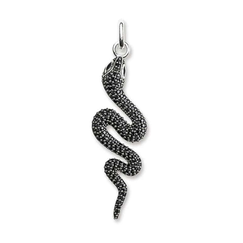 Colar De Cobra Mamba Preto (Prata)