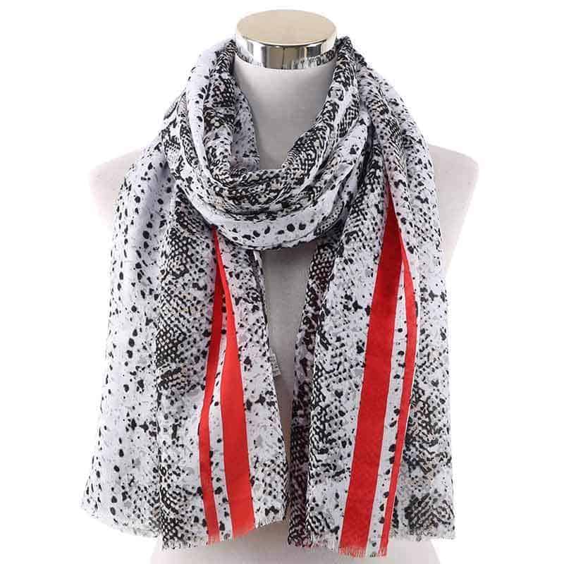 Lenço Cobra Branco E Vermelho