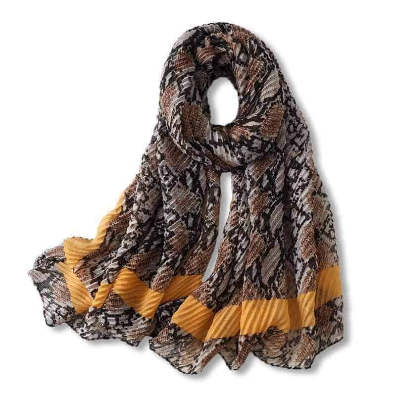 Lenço Cobra Marrom E Amarelo