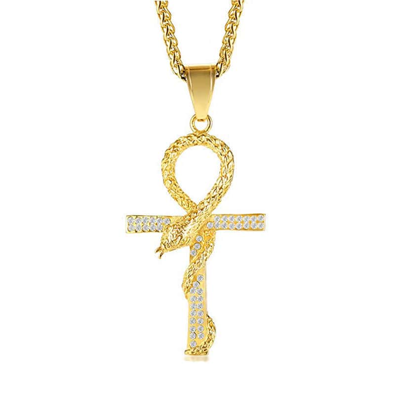 Colar De Cobra Ânkh (Ouro)