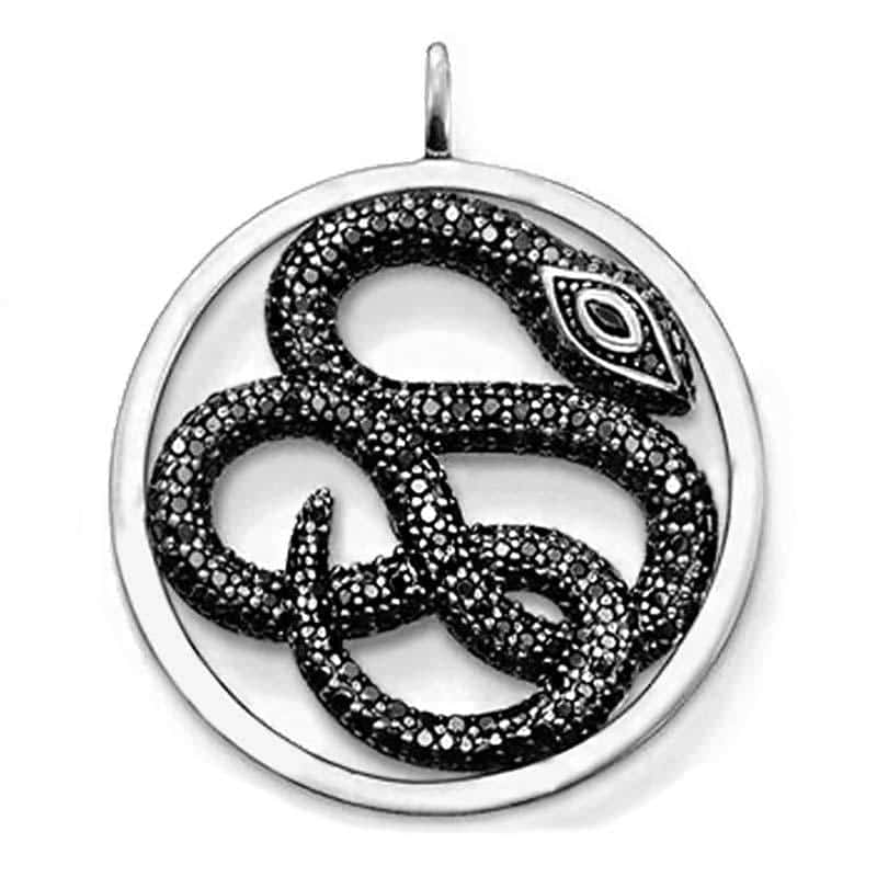 Colar De Cobra Preto (Prata)